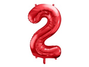 Folienballon Ziffer ''2'', 86cm, rot