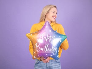 Folienballon Happy Birthday, 40cm, Mix