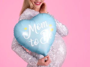 Folienballon Mom to Be, 35cm, blau