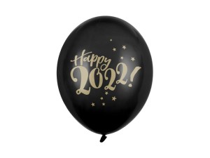 Ballons 30cm, Happy 2022!, Pastel Black (1 VPE / 50 Stk.)