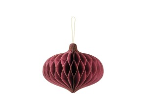 Papierkugel honeycomb Oval, bordeauxrot, 18x15cm