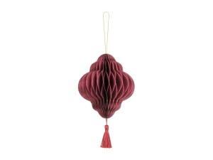 Papierkugel honeycomb Laterne, bordeauxrot, 13,2x15cm