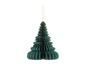 Papierkugel honeycomb Weihnachtsbaum, flaschengrün, 24cm