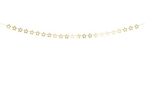 Papiergirlande Sterne, gold, 3m