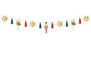 Papiergirlande Nussknacker, gemischt, 2m