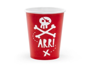 Becher Piraten, rot, 220ml (1 VPE / 6 Stk.)