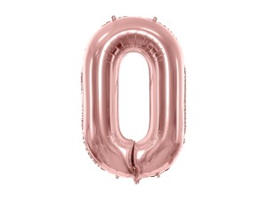 Folienballon Ziffer ''0'', 86cm, roségold