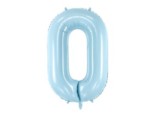 Folienballon Ziffer ''0'', 86cm, hellblau