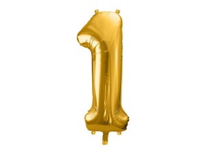 Folienballon Ziffer ''1'', 86cm, gold