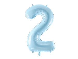 Folienballon Ziffer ''2'', 86cm, hellblau