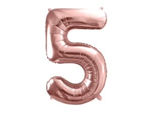 Folienballon Ziffer ''5'', 86cm, roségold
