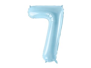 Folienballon Ziffer ''7'', 86cm, hellblau