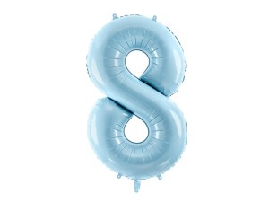 Folienballon Ziffer ''8'', 86cm, hellblau