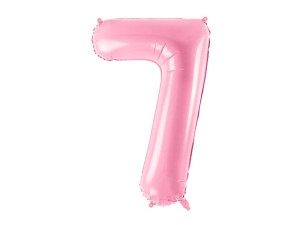 Folienballon Ziffer ''7'', 86cm, rosa