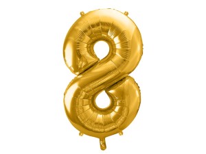 Folienballon Ziffer ''8'', 86cm, gold