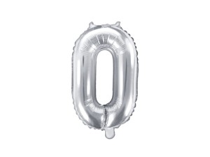Folienballon Ziffer ''0'', 35cm, silber