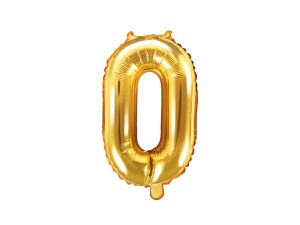 Folienballon Ziffer ''0'', 35cm, gold