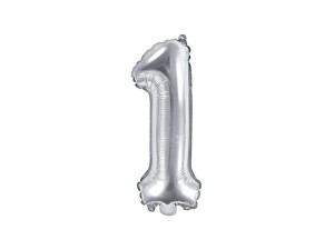 Folienballon Ziffer ''1'', 35cm, silber
