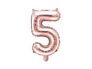 Folienballon Ziffer ''5'', 35cm, roségold