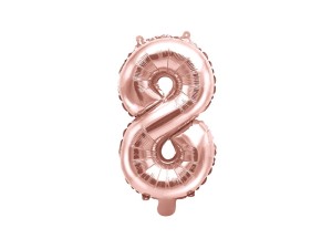 Folienballon Ziffer ''8'', 35cm, roségold