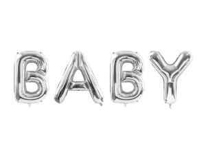 Folienballon Baby, 262x86cm, silber