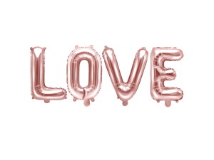 Folienballon Love, 140x35cm, roségold