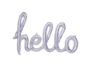 Folienballon Hello, 72x45cm, holografisch