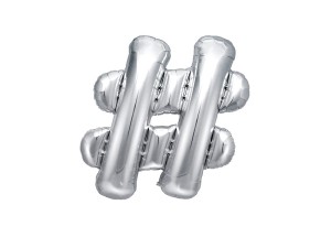 Folienballon #, 35cm, silber