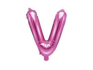 Folienballon Buchstabe ''V'', 35cm, dunkelrosa