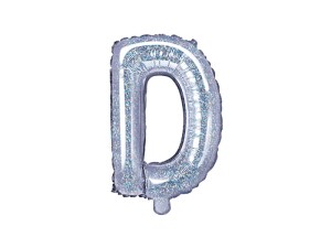 Folienballon Buchstabe ''D'', 35cm, holografisch