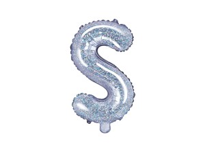 Folienballon Buchstabe ''S'', 35cm, holografisch