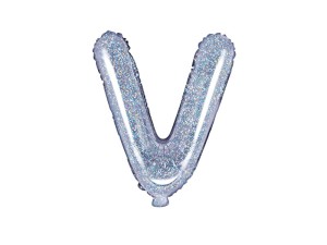 Folienballon Buchstabe ''V'', 35cm, holografisch