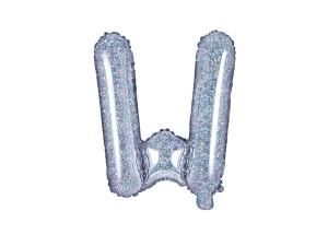 Folienballon Buchstabe ''W'', 35cm, holografisch