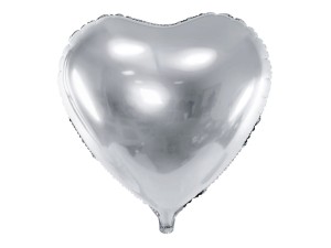 Folienballon Herz, 61cm, silber