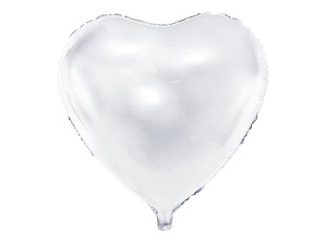 Folienballon Herz, 61cm, weiß