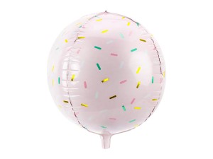 Folienballon Kugel - Streuselmuster, 40cm, hellrosa