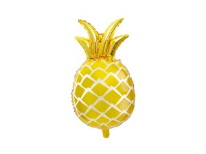 Folien-Luftballon Ananas, in Goldfarbe, 38x63cm