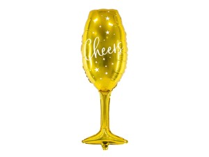 Folienballon Glas, 28x80cm, gold