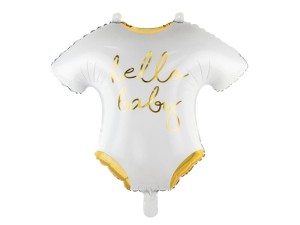 Folienballon Body - Hello Baby, 51x45cm, weiß