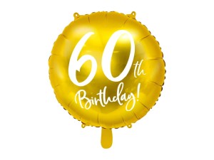 Folienballon 60th Birthday, gold, 45cm