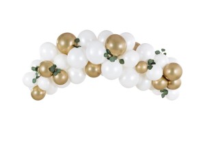 Ballongirlande - weiß-gold, 200cm (1 VPE / 60 Stk.)