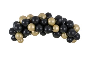 Ballongirlande - schwarz-gold, 200cm (1 VPE / 60 Stk.)