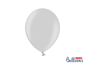 Ballons Strong 27cm, Metallic Silver Snow (1 VPE / 50 Stk.)