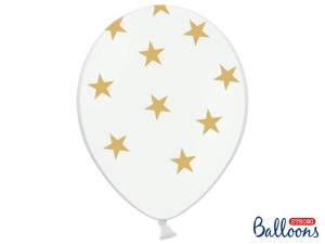 Ballons 30cm, Sterne, Pastel Pure White (1 VPE / 50 Stk.)