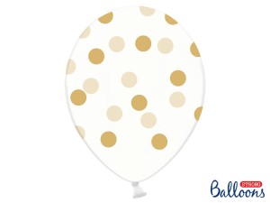 Ballons 30cm, Punkte, Crystal Clear (1 VPE / 50 Stk.)