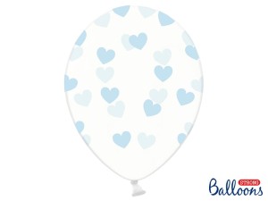 Ballons 30cm, Herzen, Crystal Clear (1 VPE / 6 Stk.)