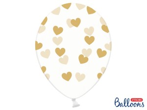 Ballons 30cm, Herzen, Crystal Clear (1 VPE / 6 Stk.)