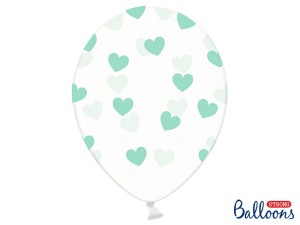 Ballons 30cm, Herzen, Crystal Clear (1 VPE / 50 Stk.)