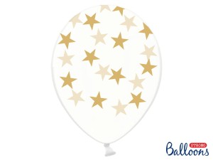 Ballons 30cm, Sterne, Crystal Clear (1 VPE / 6 Stk.)