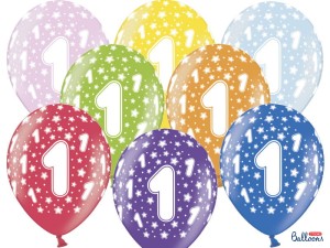 Ballons 30cm, 1st Birthday, Metallic Mix (1 VPE / 50 Stk.)